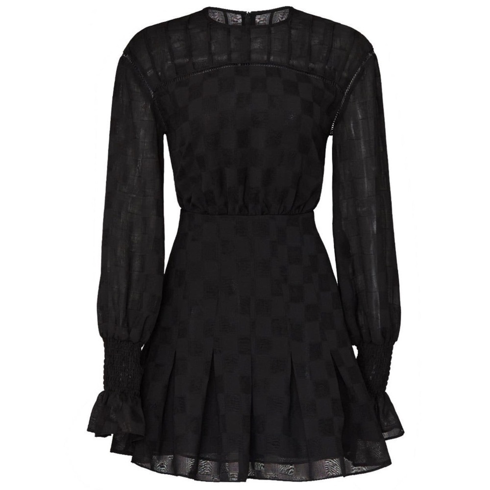 STEVIE MAY Bishop Sleeve Box Pleat Y2K Witchy Checkerboard Whimsigoth Dress XL - Picture 9 of 11